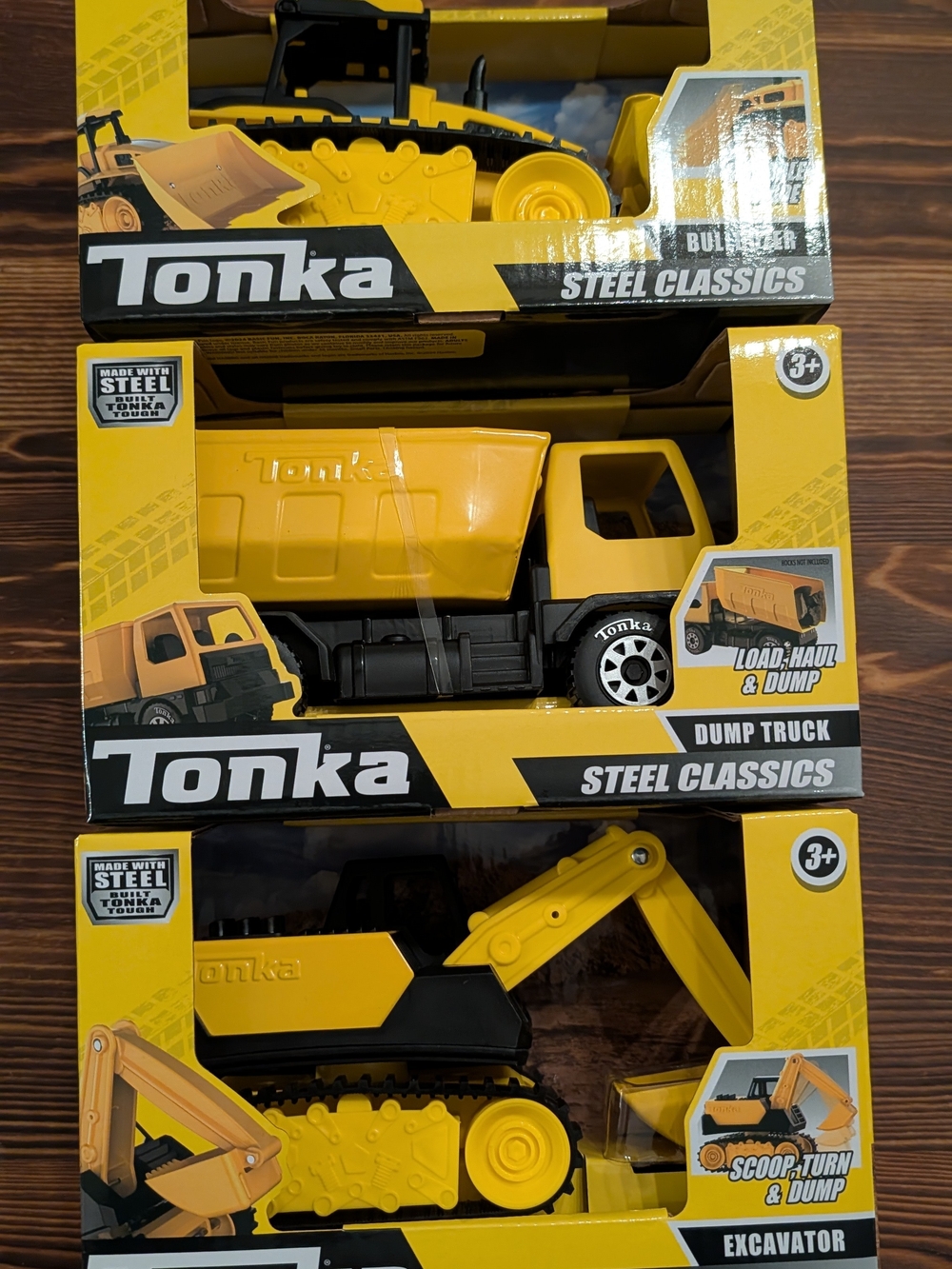 Lot Of Three Tonka Trucks Dump Truck Bulldozer Excavator From The Steel Classics